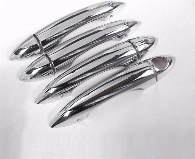 Alt view image 2 of 7 - 8pcs ABS Fit for Alfa Romeo Giulia /Stelvio 2017-2020 With smart key hole or without smart key hole Outer Side Door Handle Cover Decoration Trim Exterior Car Accessories Chrome B style