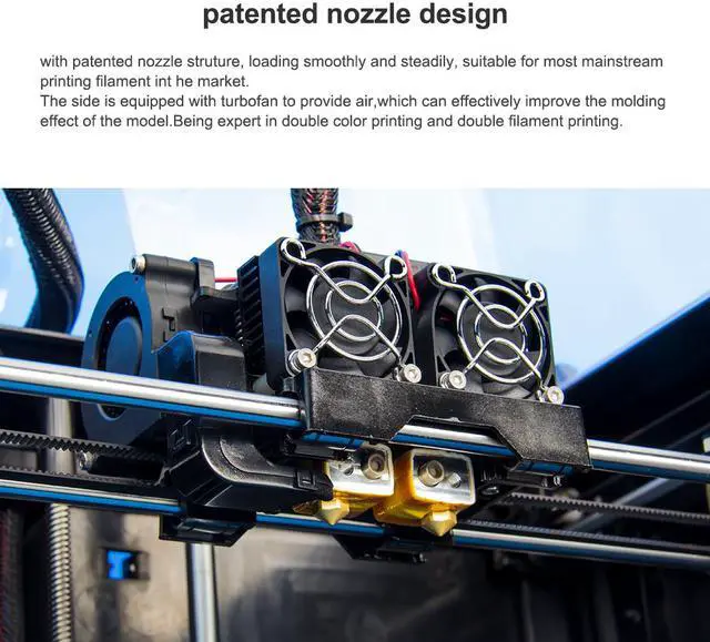 Alt view image 3 of 7 - FlashForge 3D Printer Creator Pro, Metal Frame Structure, Acrylic Covers, Optimized Build Platform, Dual Extruder W/2 Spools, Works with ABS and PLA