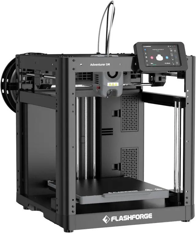 Alt view image 3 of 6 - Flashforge Adventurer 5M 3D Printer, 600mm/s High Speed 3D Printer with Auto Leveling, PEI Plate, CoreXY Structure and Quick-release Nozzle, 8.7 x 8.7 x 8.7''