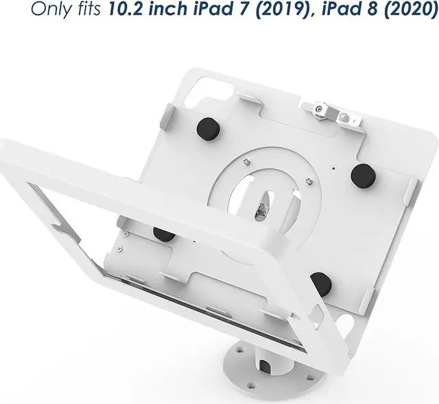Alt view image 5 of 6 - Beelta Retail Kiosk Tablet Stand for 10.2 inch iPad 7th/8th Generation, Business Desktop POS iPad Stand, Anti Theft, Metal, White