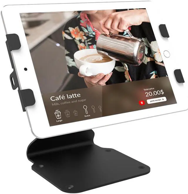 Alt view image 2 of 7 - Beelta Swivel iPad Stand for 10.2 iPad 5 6 7 8 9 iPad Mini Air iPad Pro 9.7/ 12.9/ 10.5, Adjustable Tablets Length (6.69-10 inch), Key Lock, Black, BSC401B