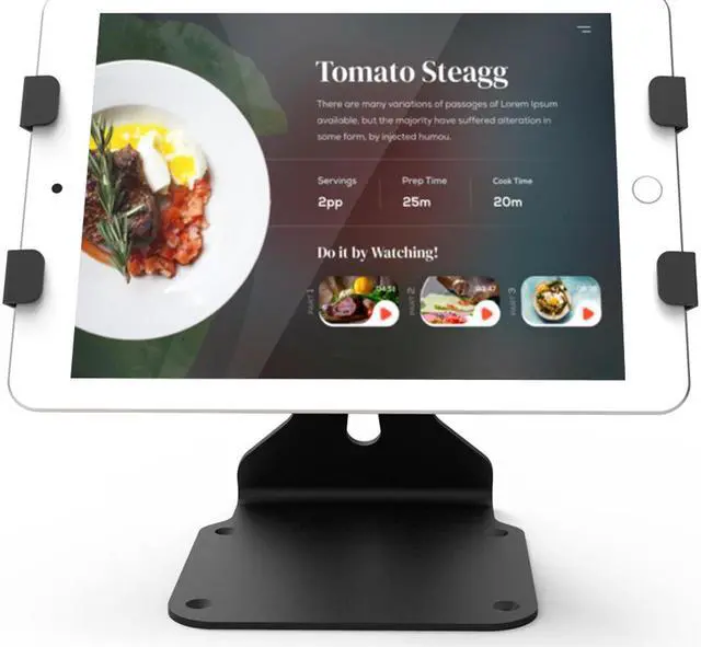 Alt view image 3 of 7 - Beelta Swivel iPad Stand for 10.2 iPad 5 6 7 8 9 iPad Mini Air iPad Pro 9.7/ 12.9/ 10.5, Adjustable Tablets Length (6.69-10 inch), Key Lock, Black, BSC401B