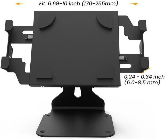 Alt view image 5 of 7 - Beelta Swivel iPad Stand for 10.2 iPad 5 6 7 8 9 iPad Mini Air iPad Pro 9.7/ 12.9/ 10.5, Adjustable Tablets Length (6.69-10 inch), Key Lock, Black, BSC401B