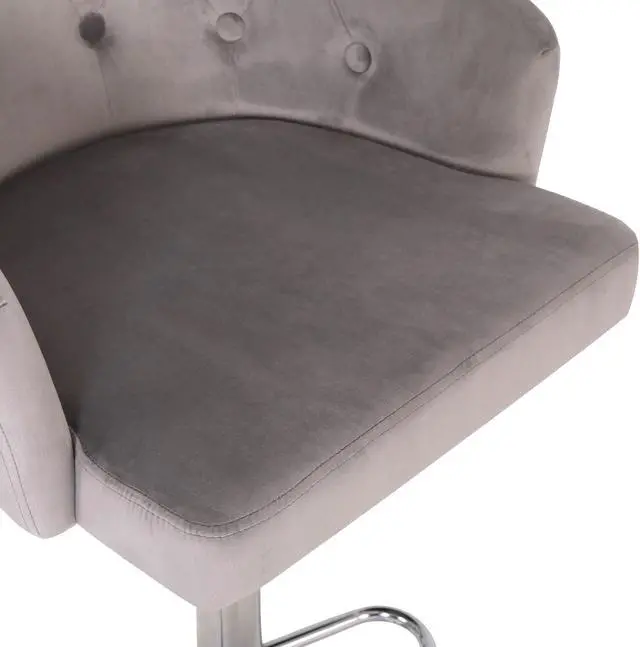 Alt view image 4 of 7 - FAMOYI Offical Bar Stool Height Adjustable Swivel Bar Velvet Material High Stool With Backrest For Indoor Outdoor, Kitchen, Bar Gray