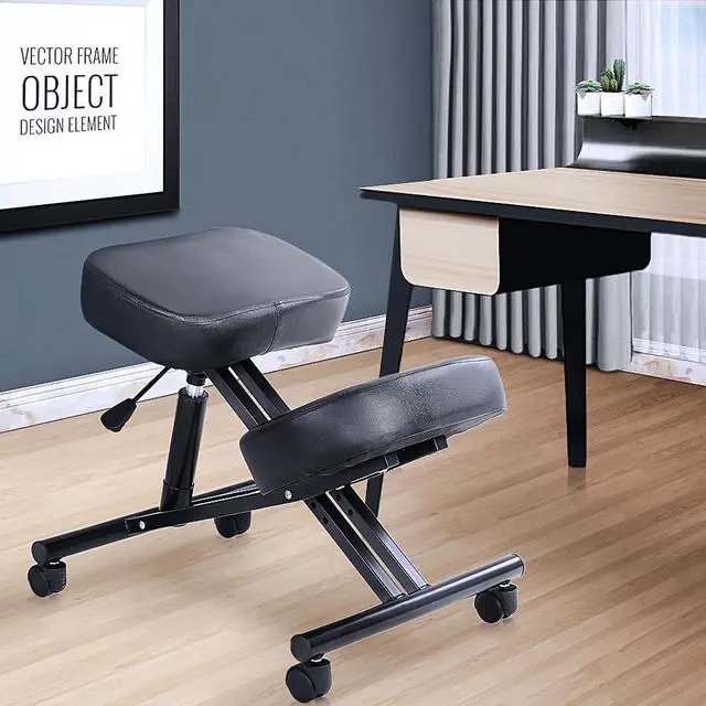 Alt view image 6 of 7 - FAMOYI Offical Kneeling Chair Home Office Chair Ergonomic Kneeling Chair, Improve Sitting Posture to Relieve the Pain of Sedentary, Wheels Can be Rolled Black