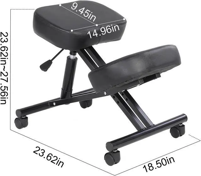 Alt view image 7 of 7 - FAMOYI Offical Kneeling Chair Home Office Chair Ergonomic Kneeling Chair, Improve Sitting Posture to Relieve the Pain of Sedentary, Wheels Can be Rolled Black