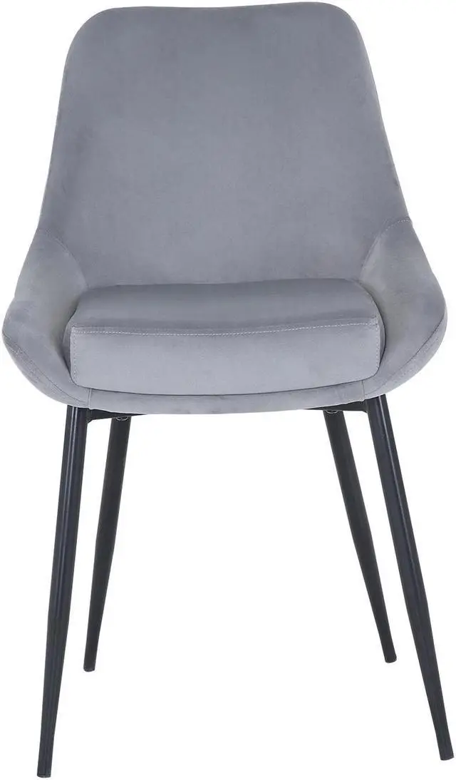 Alt view image 4 of 7 - FAMOYI Offical Kitchen Modern Upholstered Dining Chair Set of 2, Metal Legs with Backrest for Living Room Dining Room Bedroom Gray