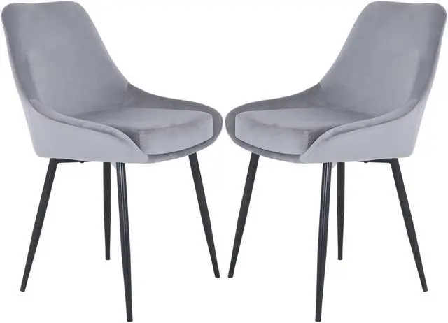 Alt view image 3 of 7 - FAMOYI Offical Kitchen Modern Upholstered Dining Chair Set of 2, Metal Legs with Backrest for Living Room Dining Room Bedroom Gray