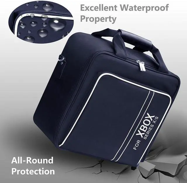 Alt view image 3 of 6 - omarando Carrying Case for Xbox Travel Bag,Compatible with XBOX SERIES X/S, Accessory Storage for Xbox Controllers Xbox Games and Gaming Accessories,with game Controller Protection Box  Black/White