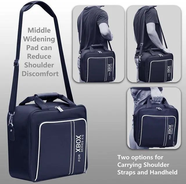 Alt view image 4 of 6 - omarando Carrying Case for Xbox Travel Bag,Compatible with XBOX SERIES X/S, Accessory Storage for Xbox Controllers Xbox Games and Gaming Accessories,with game Controller Protection Box  Black/White