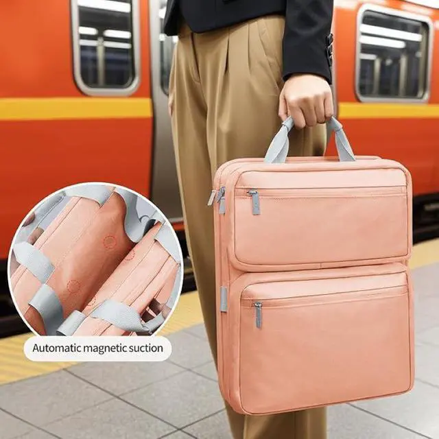 Alt view image 4 of 7 - Travel luggage portable storage bag,External Suitcase Organizer luggage bag, with Storage Pockets and Laptop Pockets,Slide On Adjustable Bag for Travel