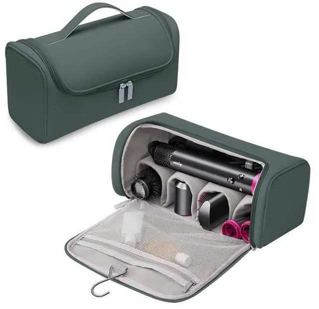 Main image of Carrying Travel Case for Dys/Shark Flexstyle Complete Styler and Accessories,PU Portable Bag,with Hanging Hook,Storage bag for hairdressing tools Green