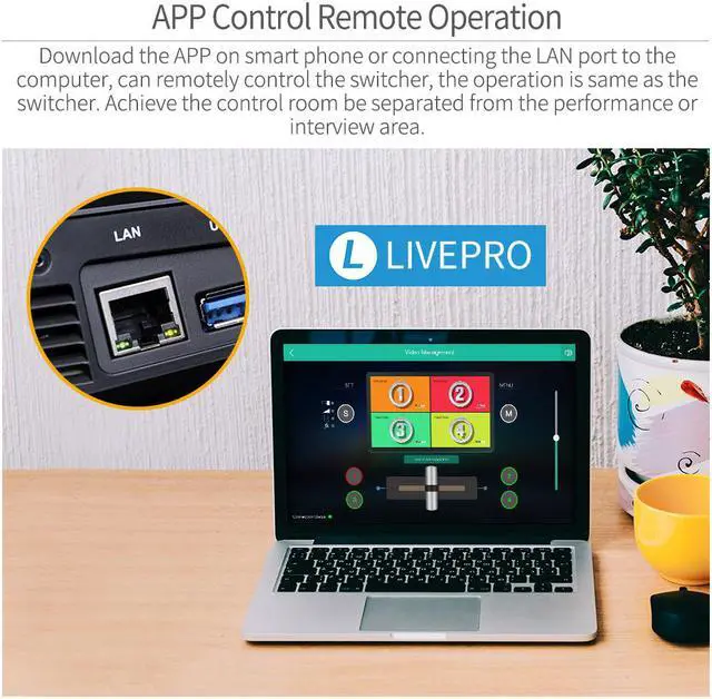 Alt view image 6 of 7 - FEELWORLD LIVEPRO L1 V1 Multi Camera Video Mixer Switcher 2 Inch LCD Display 4 x HDMI Inputs USB 3.0 Output Format Real Time Production Live Streaming Lightweight