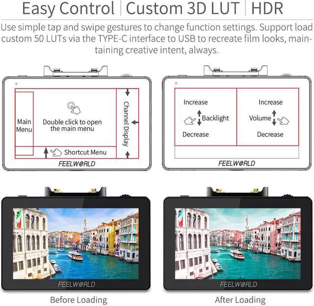 Alt view image 4 of 7 - FEELWORLD FT6 FR6 5.5 Inch Wireless Video Transmission DSLR Camera Field Monitor Built in Transmitter and Receiver System Long Range 800ft Low Latency 0.07s Touch 3D LUT HDR 4K HDMI Director AC DP