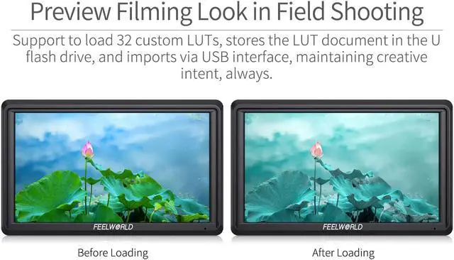 Alt view image 4 of 14 - FEELWORLD FW568 V3 6 inch DSLR Camera Field Monitor with Waveform LUTs Video Peaking Focus Assist Small Full HD 1920x1080 IPS with 4K HDMI 8.4V DC Input Output Include Tilt Arm