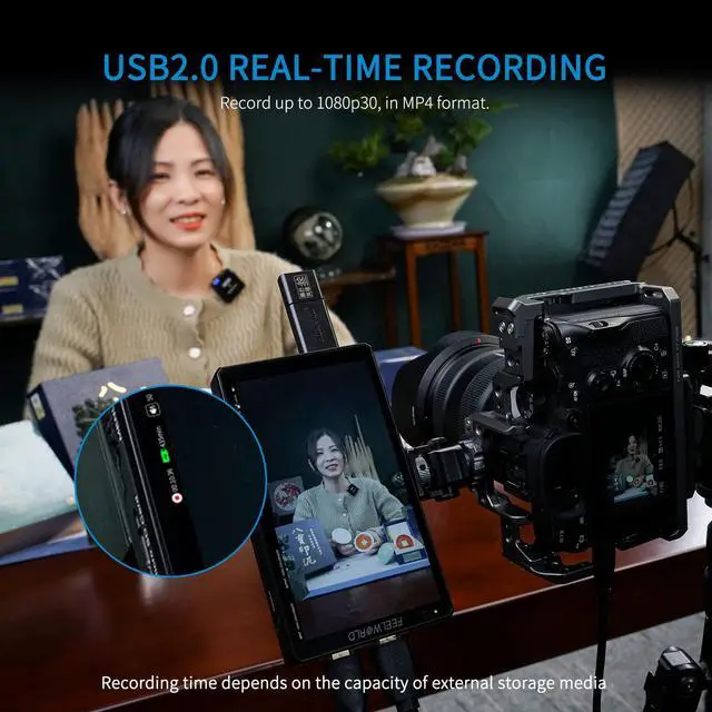 Alt view image 2 of 7 - FEELWORLD CUT6S 6 Inch Recording Monitor Field Camera DSLR USB2.0 Recorder, 1920x1080 Touch Screen Waveform HDR HDMI Loop Out LUT 4K HDMI SDI Input