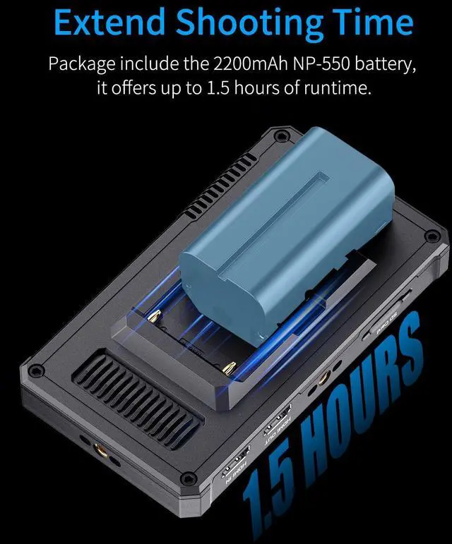 Alt view image 3 of 7 - FEELWORLD PS6 5.5 Inch OLED Vertical Horizontal Camera Field Video Monitor Touch Screen 4K HDMI