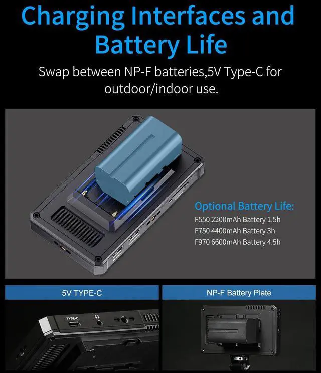 Alt view image 6 of 7 - FEELWORLD PS6 5.5 Inch OLED Vertical Horizontal Camera Field Video Monitor Touch Screen 4K HDMI