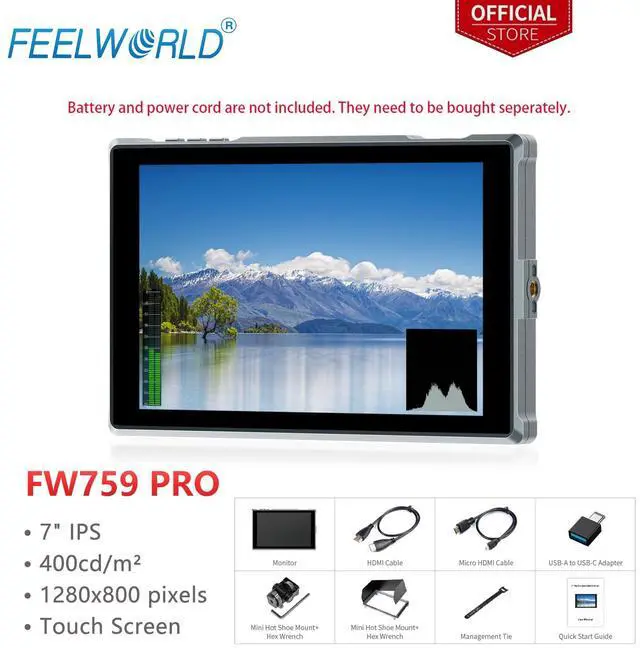 Main image of FEELWORLD FW759 PRO 7-Inch Touch Screen Camera Field Video Monitor 4K HDMI