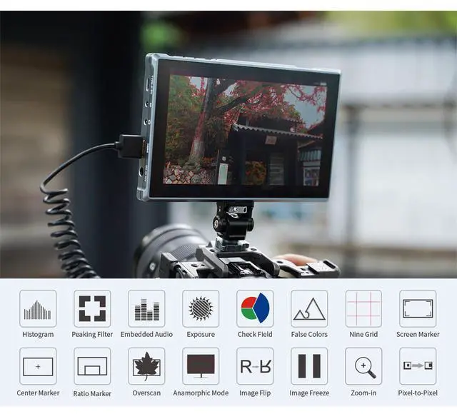 Alt view image 7 of 7 - FEELWORLD FW759 PRO 7-Inch Touch Screen Camera Field Video Monitor 4K HDMI
