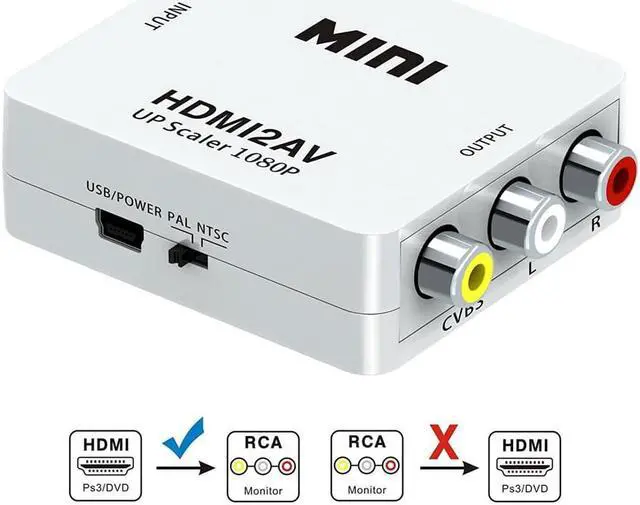 Main image of HDMI to 3RCA 1080P FHD Audio Video AV CVBS Converters Adapter HDMI2AV