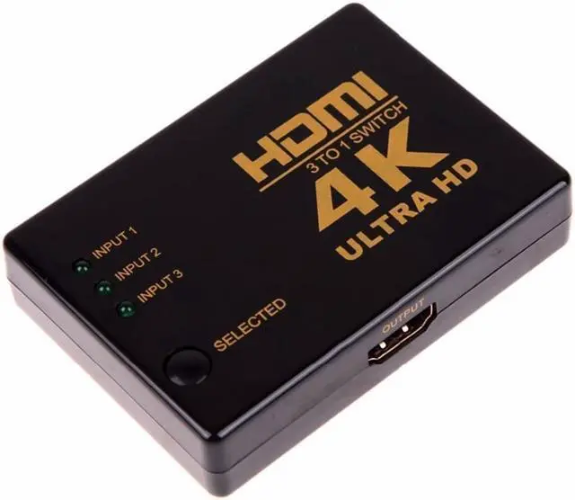 Alt view image 7 of 7 - HDMI Audio/Video Splitter Switcher 3 input to 1 output Port Hub with IR Remote Controller for DVD HDTV Xbox PS3 PS5 Switch