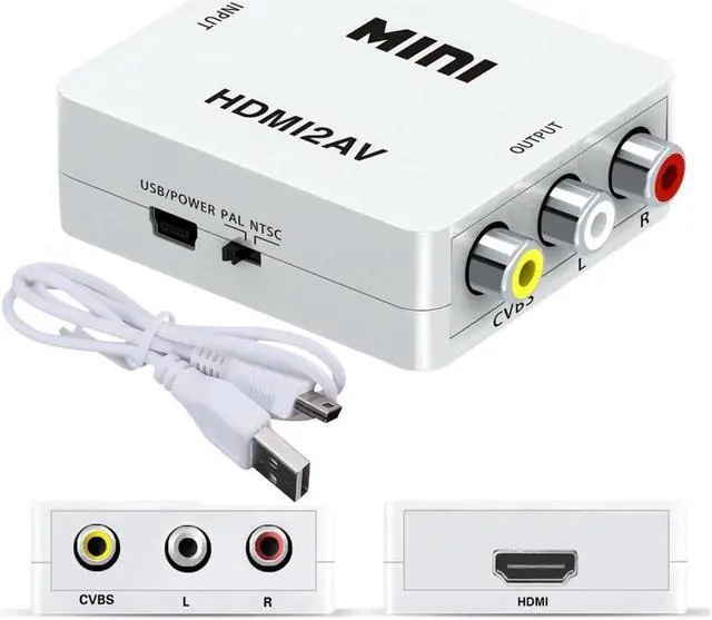 Alt view image 3 of 7 - HDMI to 3RCA 1080P FHD Audio Video AV CVBS Converters Adapter HDMI2AV