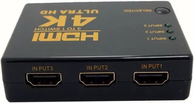 Alt view image 6 of 7 - HDMI Audio/Video Splitter Switcher 3 input to 1 output Port Hub with IR Remote Controller for DVD HDTV Xbox PS3 PS5 Switch