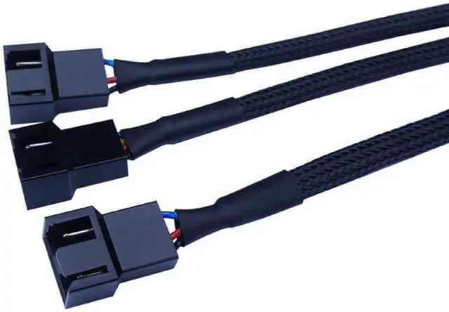 Alt view image 5 of 5 - Motherboard 4-pin PMW Fan Splitter 1 to 3 HUB Internal Power Extension Cable for Computer CPU/Case Fan 1x3 Converter