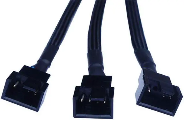 Alt view image 4 of 5 - Motherboard 4-pin PMW Fan Splitter 1 to 3 HUB Internal Power Extension Cable for Computer CPU/Case Fan 1x3 Converter