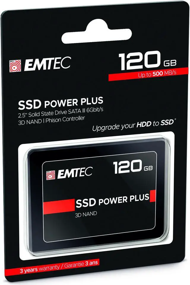 Alt view image 3 of 3 - Emtec X150 Power Plus 120GB 2.5" SATA III Internal SSD - ECSSD120GX150