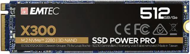 Alt view image 3 of 4 - Emtec X300 Power Pro 512GB M.2 2280 PCIe Gen 3.0 x4 Internal Solid State Drive (SSD) - ECSSD512GX300