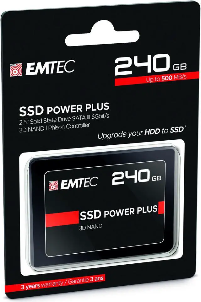 Alt view image 2 of 4 - Emtec X150 Power Plus 240GB 2.5" SATA III Internal Solid State Drive (SSD) - ECSSD240GX150