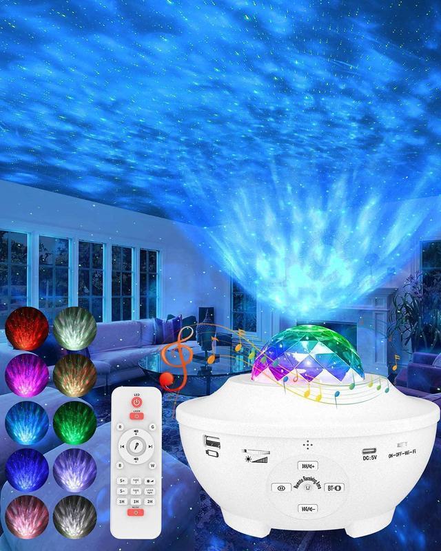 Star Projector, in Galaxy Projector Night Light Projector/LED Starlight  Light/ Sky Light with Bluetooth Music Speaker for Baby Kids Bedroom/Game  Rooms/Home Theatre/Night Light White