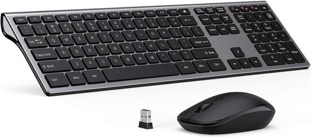 Wireless Keyboard and Mouse Combo,Slim Keyboard Mice - 2.4GHz 109 Keys Full Size  Wireless Keyboard Mouse Set, with Number Pad, Silent Click, Stylish Design  