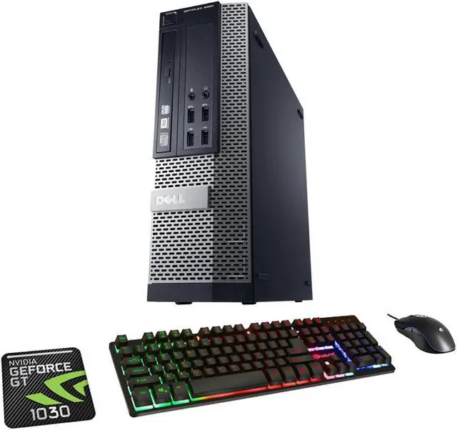 Main image of Dell OptiPlex 9020 SFF Computer PC i7 4770 3.4Ghz 16GB DDR3 RAM 1TB SSD NVIDIA GeForce GT 1030 2GB Win 10 Pro WIFI with Gaming PC Keyboard & Mouse HAJAAN HC510 HDMI