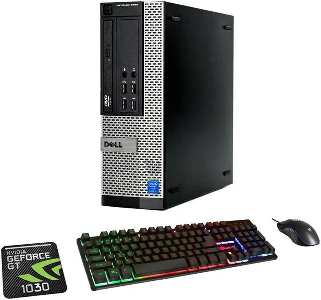 Main image of Dell OptiPlex 9020 SFF Computer PC i7 4770 3.4Ghz NVIDIA GeForce GT 1030 2GB 16GB DDR3 RAM 512GB SSD Win 10 Pro WIFI with Gaming PC Keyboard & Mouse HAJAAN HC510 HDMI