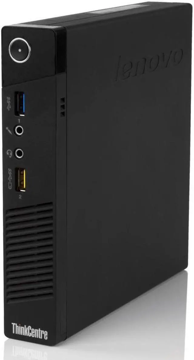 Alt view image 3 of 5 - Lenovo ThinkCentre M93p Tiny Desktop - 4th Gen Intel Core i5-4570T (Up to 3.60GHz), 8GB RAM, 128GB SSD, DisplayPort, VGA, LAN, Wi-Fi, Windows 10 Pro, Keyboard & Mouse - Grade A