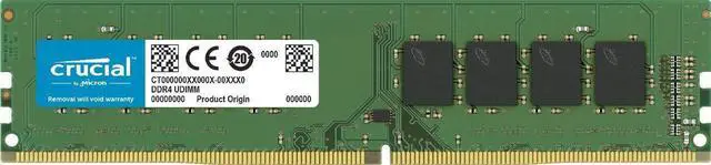 Alt view image 13 of 20 - Crucial 16GB 2666 MT/S 288-Pin DDR4 SDRAM UDIMM (PC4-21300) Memory Module, CL19, Unbuffered, Dual Ranked x8, Non-ECC, 1.2V