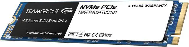 Alt view image 2 of 4 - Team Group MP34 M.2 2280 4TB PCIe 3.0 x4 with NVMe 1.3 3D NAND Internal Solid State Drive (SSD) TM8FP4004T0C101