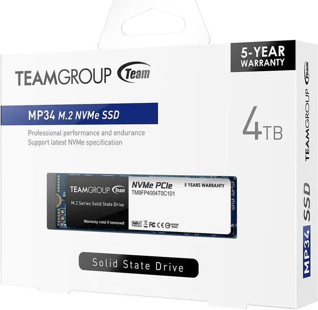 Alt view image 4 of 4 - Team Group MP34 M.2 2280 4TB PCIe 3.0 x4 with NVMe 1.3 3D NAND Internal Solid State Drive (SSD) TM8FP4004T0C101