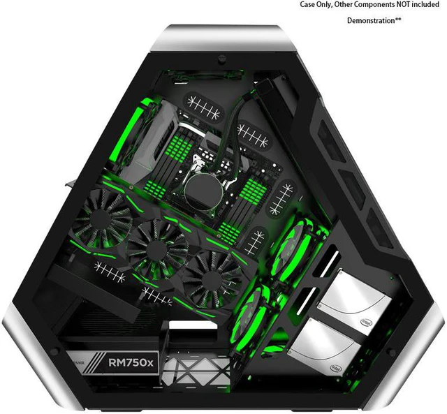 H.E. TR03-G ATX Triangle Gaming Computer Case Support ATX Motherboard ...