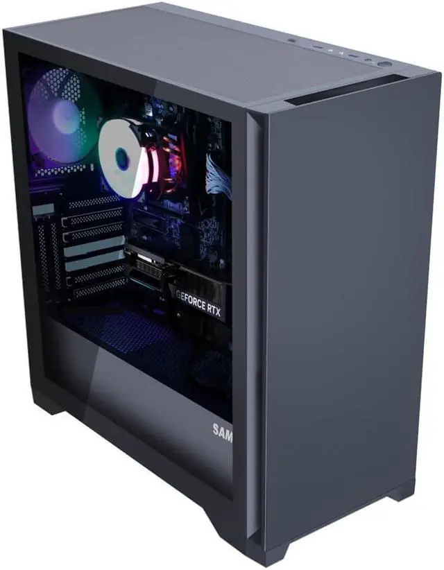Alt view image 3 of 7 - H.E.  Ares Gaming Desktop PC - Intel Core i5-12400F 6-Core 2.5 GHz- RX 6750 XT 12G - 16GB DDR4 3200MHz RAM - 500GB M.2 SSD- WIFI& Bluetooth 5.0 -RGB Fans - Windows 11 Pro Computer