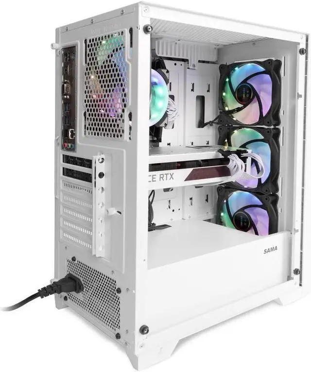 Alt view image 5 of 7 - Hoengager Apollo Gaming Desktop PC -  AMD Ryzen 7 5700G 8-Core 3.8GHz -GeForce RTX  4060 Ti 8G- 32GB DDR4 3200MHz - 500GB M.2 NVMe SSD- WIFI & Bluetooth 5.0 -RGB Fans - Windows 11 Pro Desktop Computer