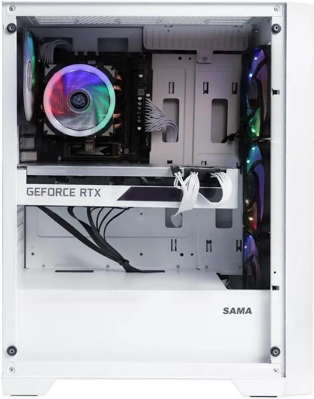 Alt view image 3 of 7 - Hoengager Apollo Gaming Desktop PC -  AMD Ryzen 7 5700G 8-Core 3.8GHz -GeForce RTX  4060 Ti 8G- 32GB DDR4 3200MHz - 500GB M.2 NVMe SSD- WIFI & Bluetooth 5.0 -RGB Fans - Windows 11 Pro Desktop Computer