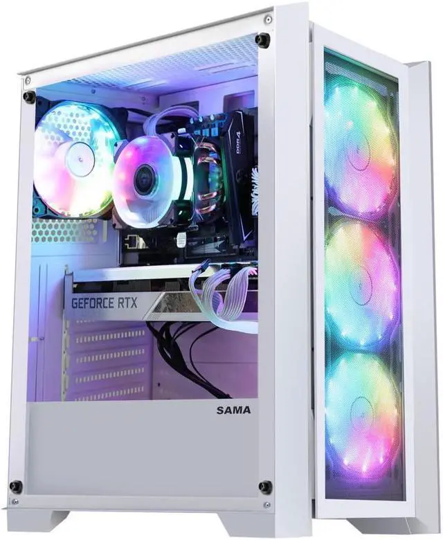 Alt view image 7 of 7 - Hoengager Apollo Gaming Desktop PC -  AMD Ryzen 7 5700G 8-Core 3.8GHz -GeForce RTX  4060 Ti 8G- 32GB DDR4 3200MHz - 500GB M.2 NVMe SSD- WIFI & Bluetooth 5.0 -RGB Fans - Windows 11 Pro Desktop Computer