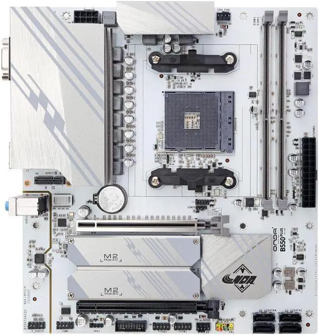 Alt view image 2 of 7 - Hoengager B550 M-ATX AMD Motherboard + AMD Ryzen 5 5600X CPU Combo