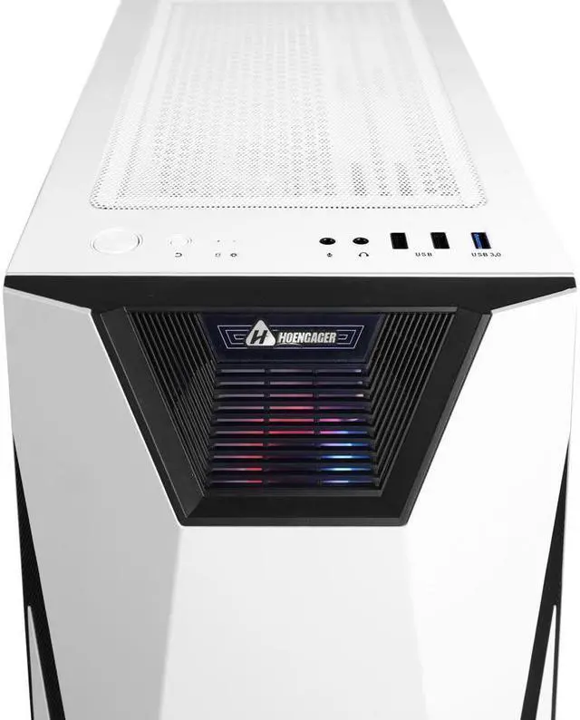 Alt view image 2 of 7 - Hoengager Battleaxe Gaming Desktop PC - AMD Ryzen 5 5600G 6-Core 3.9GHz- GeForce GTX 1650 - 16GB DDR4 3200MHz - 1TB M.2 +1TB SATA SSD- WIFI & Bluetooth 5.0 -RGB Fans - Windows 11 Pro Desktop Computer