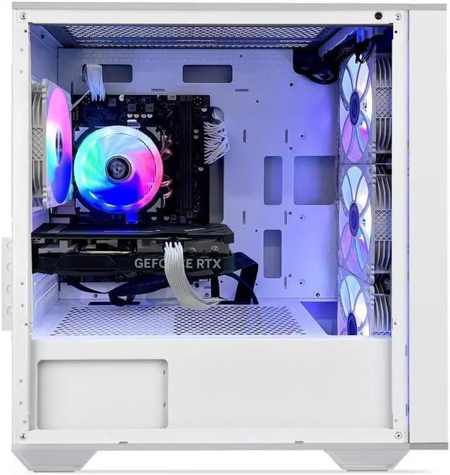 Alt view image 4 of 7 - Hoengager  Gaming Desktop PC - AMD Ryzen 5 5600G 6-Core 3.9GHz- GeForce RTX 3050 - 32GB DDR4 3200MHz - 1TB M.2 SSD- WIFI & Bluetooth 5.0 -RGB Fans - Windows 11 Pro Desktop Computer