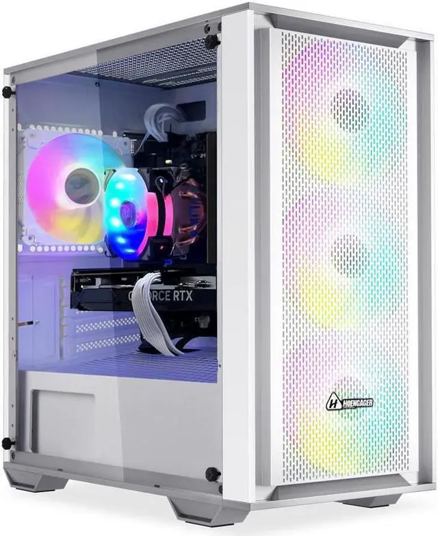 Alt view image 5 of 7 - Hoengager  Gaming Desktop PC - AMD Ryzen 5 5600G 6-Core 3.9GHz- GeForce RTX 3050 - 32GB DDR4 3200MHz - 1TB M.2 SSD- WIFI & Bluetooth 5.0 -RGB Fans - Windows 11 Pro Desktop Computer